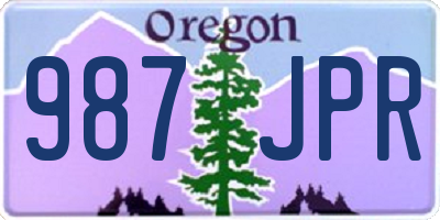 OR license plate 987JPR