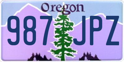 OR license plate 987JPZ