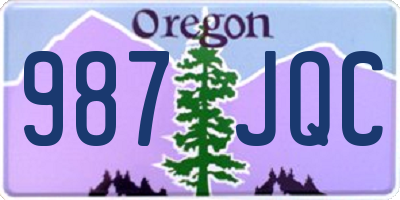 OR license plate 987JQC