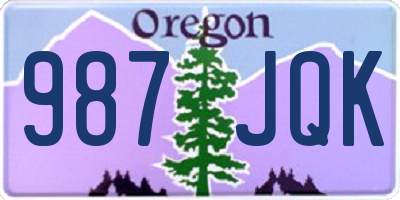 OR license plate 987JQK