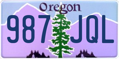 OR license plate 987JQL