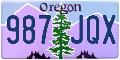 OR license plate 987JQX
