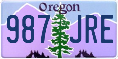 OR license plate 987JRE