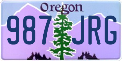 OR license plate 987JRG