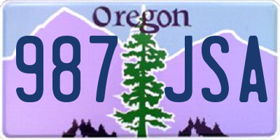 OR license plate 987JSA