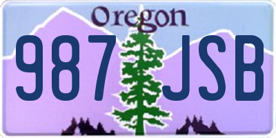 OR license plate 987JSB