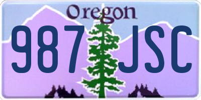 OR license plate 987JSC