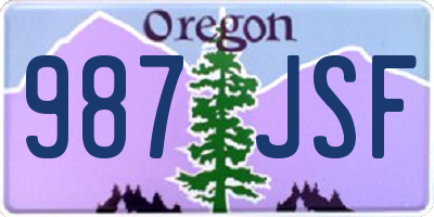OR license plate 987JSF