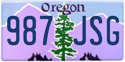 OR license plate 987JSG