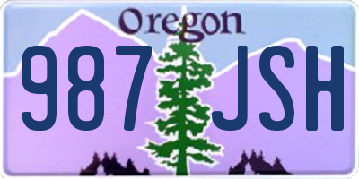 OR license plate 987JSH