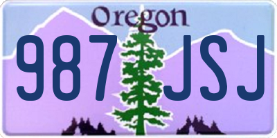 OR license plate 987JSJ
