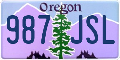 OR license plate 987JSL