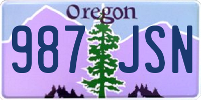 OR license plate 987JSN