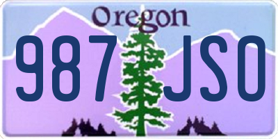 OR license plate 987JSO