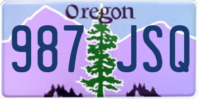 OR license plate 987JSQ