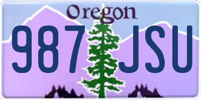 OR license plate 987JSU