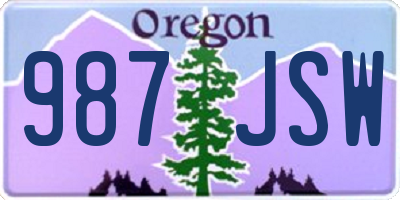 OR license plate 987JSW