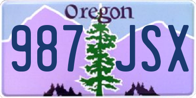 OR license plate 987JSX