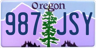 OR license plate 987JSY
