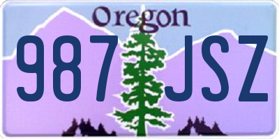 OR license plate 987JSZ