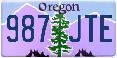 OR license plate 987JTE