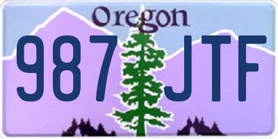 OR license plate 987JTF