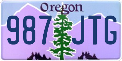 OR license plate 987JTG