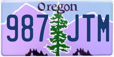 OR license plate 987JTM