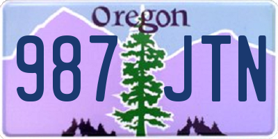 OR license plate 987JTN