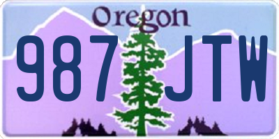 OR license plate 987JTW