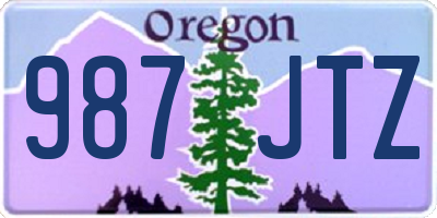 OR license plate 987JTZ