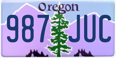 OR license plate 987JUC