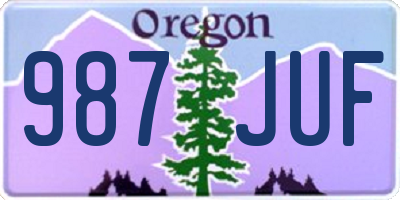 OR license plate 987JUF