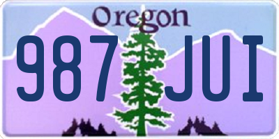 OR license plate 987JUI