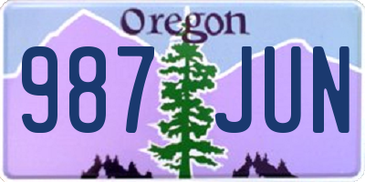 OR license plate 987JUN