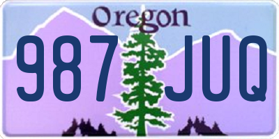 OR license plate 987JUQ