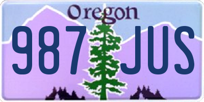 OR license plate 987JUS