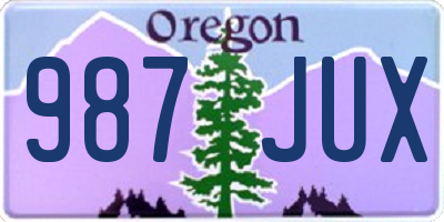 OR license plate 987JUX