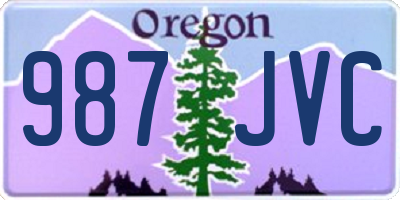 OR license plate 987JVC