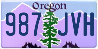 OR license plate 987JVH