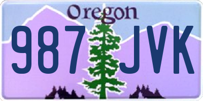OR license plate 987JVK