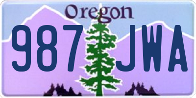 OR license plate 987JWA