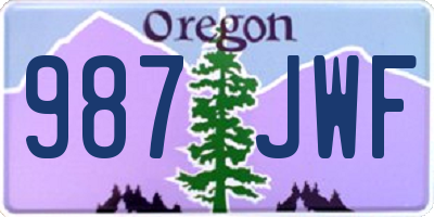 OR license plate 987JWF