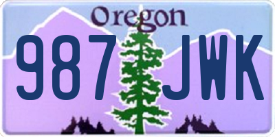 OR license plate 987JWK
