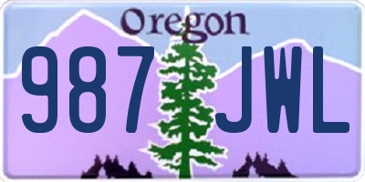 OR license plate 987JWL
