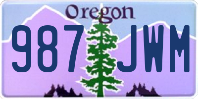 OR license plate 987JWM