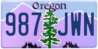 OR license plate 987JWN