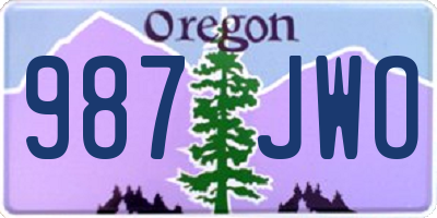 OR license plate 987JWO