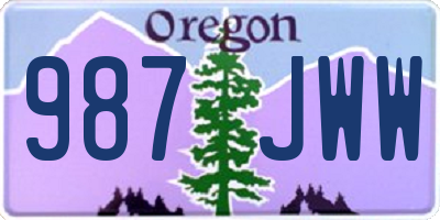 OR license plate 987JWW