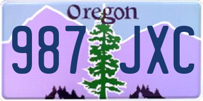 OR license plate 987JXC